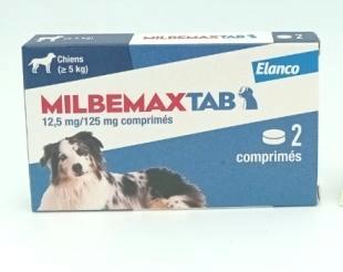 Milbemax Tab vermifuge pour chien de plus de 5kg 2 comprimés