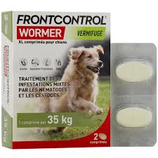 Frontcontrol Wormer vermifuge pour grand chien XL 2 comprimés à croquer